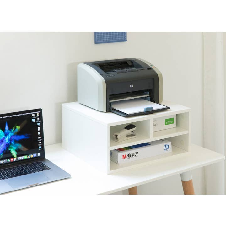 Quickway Imports - Wholesale Desk Organizer - Printer Stand Wood Office Desktop Compartment Organizer4