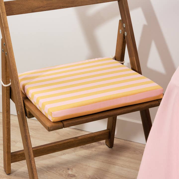 Maglia Raya Rosa und Yema gepolstertes Sitzkissen 40x40x5 cm für den Großhandel von SG HOGAR