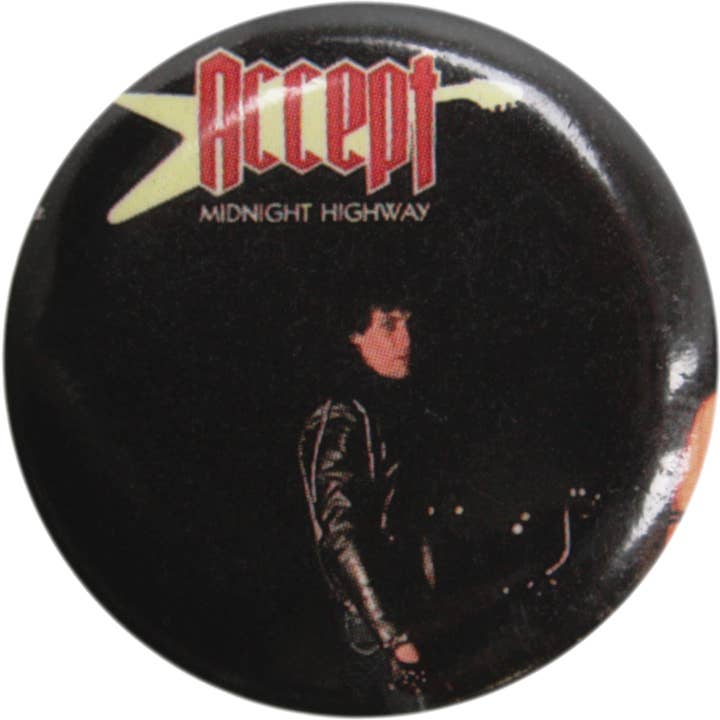 Vintage 1980'er Knap - 1,25 tommer - Accepter "Midnight Highway" for engroshandel hos Square Deal Recordings & Supplies