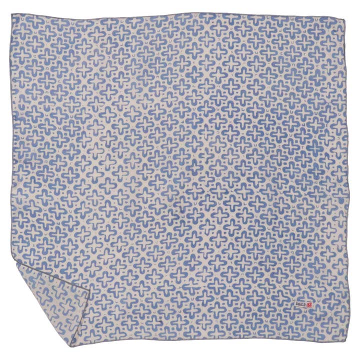 Bandana Batik Tingida Botanicamente com Índigo, Tinta Natural, Cruz de Índigo, Azul por atacado de Kasih Co-op