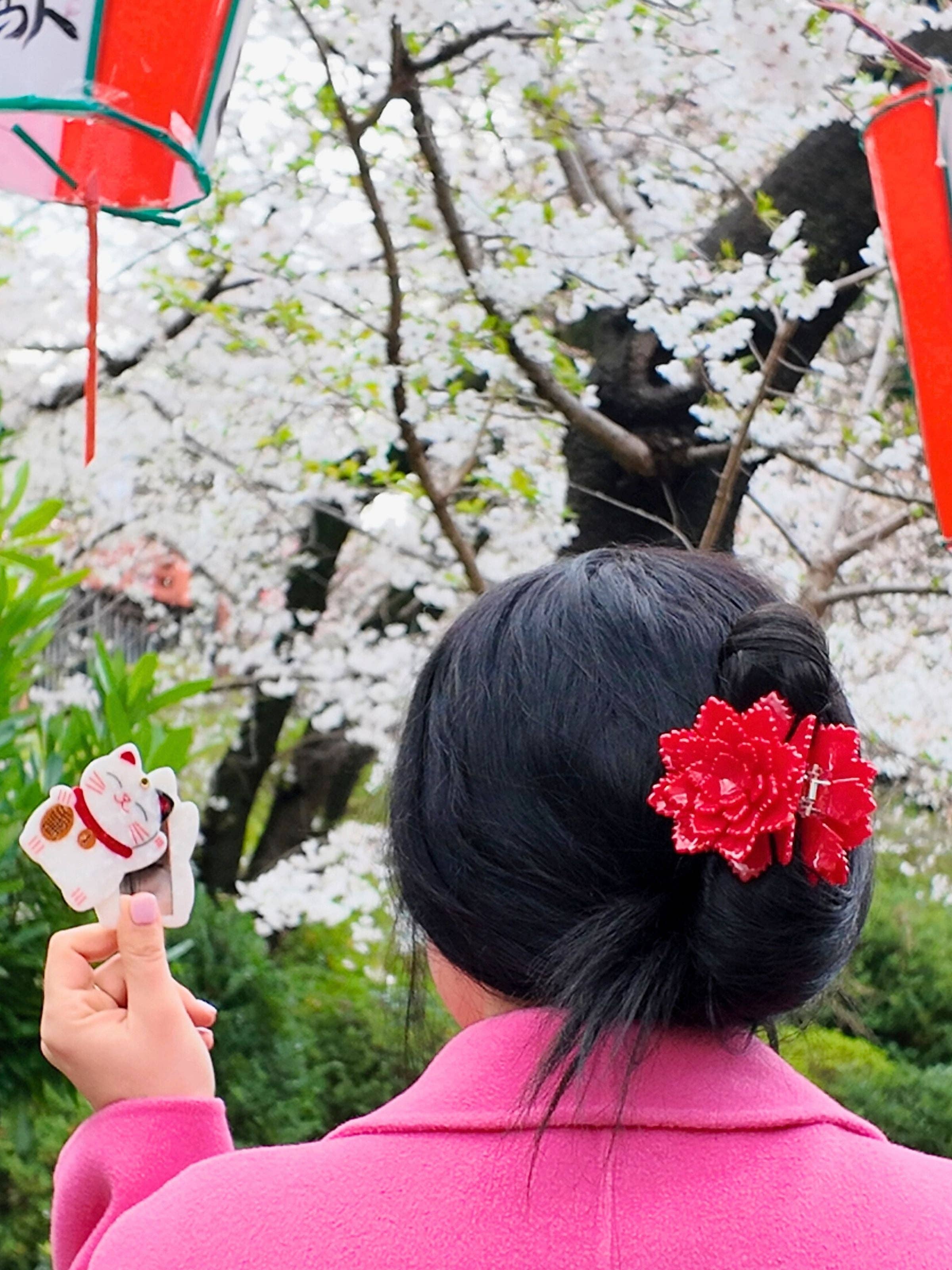 Solar Eclipse - Wholesale Hair Clip - Women's - Hand-painted Origami Peony Flower Hair Clip8