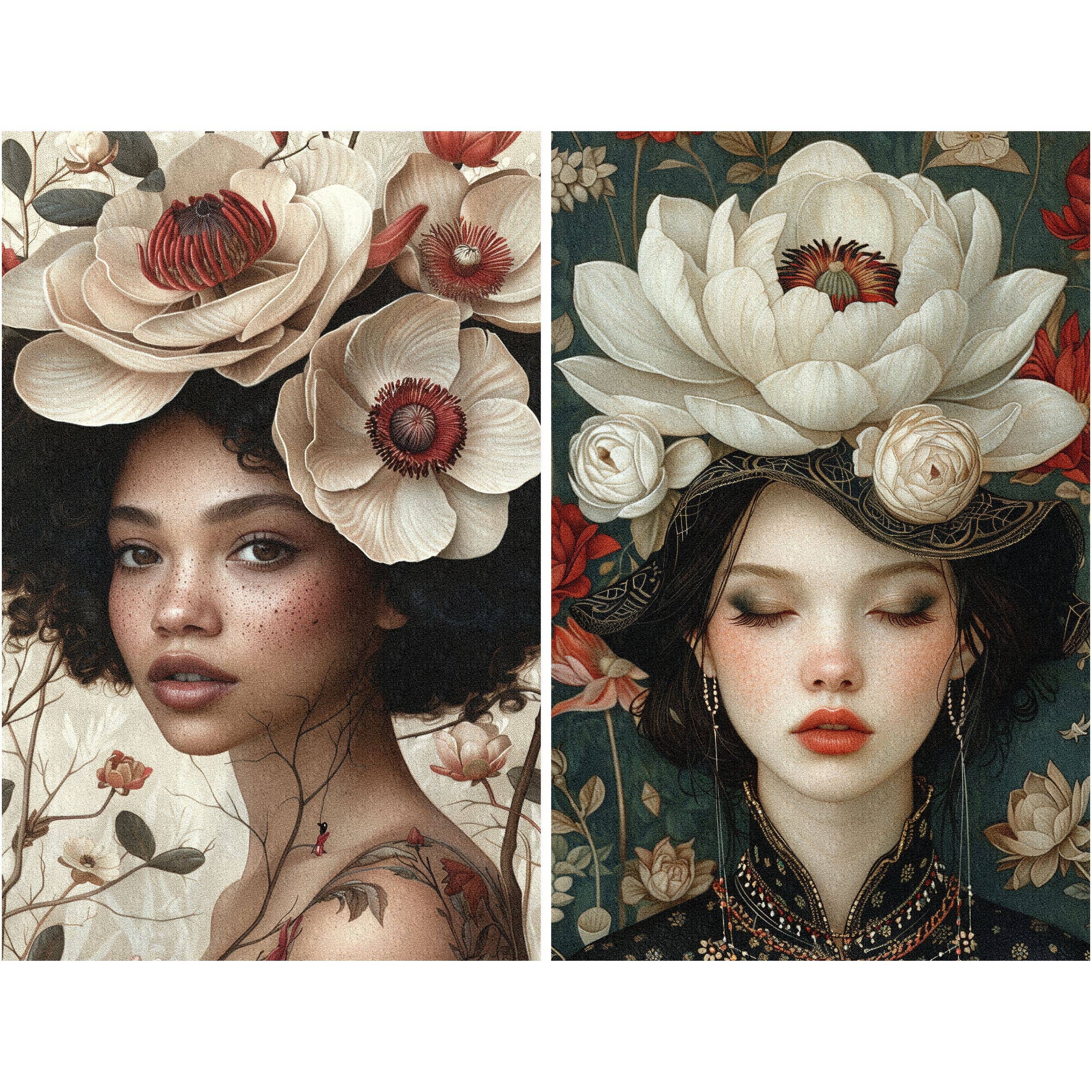 Craft Kreatively – wholesale Hantverkstillbehör – Ricepapper för decoupage med damer i hattar - A4, 6 ark – Crafts1