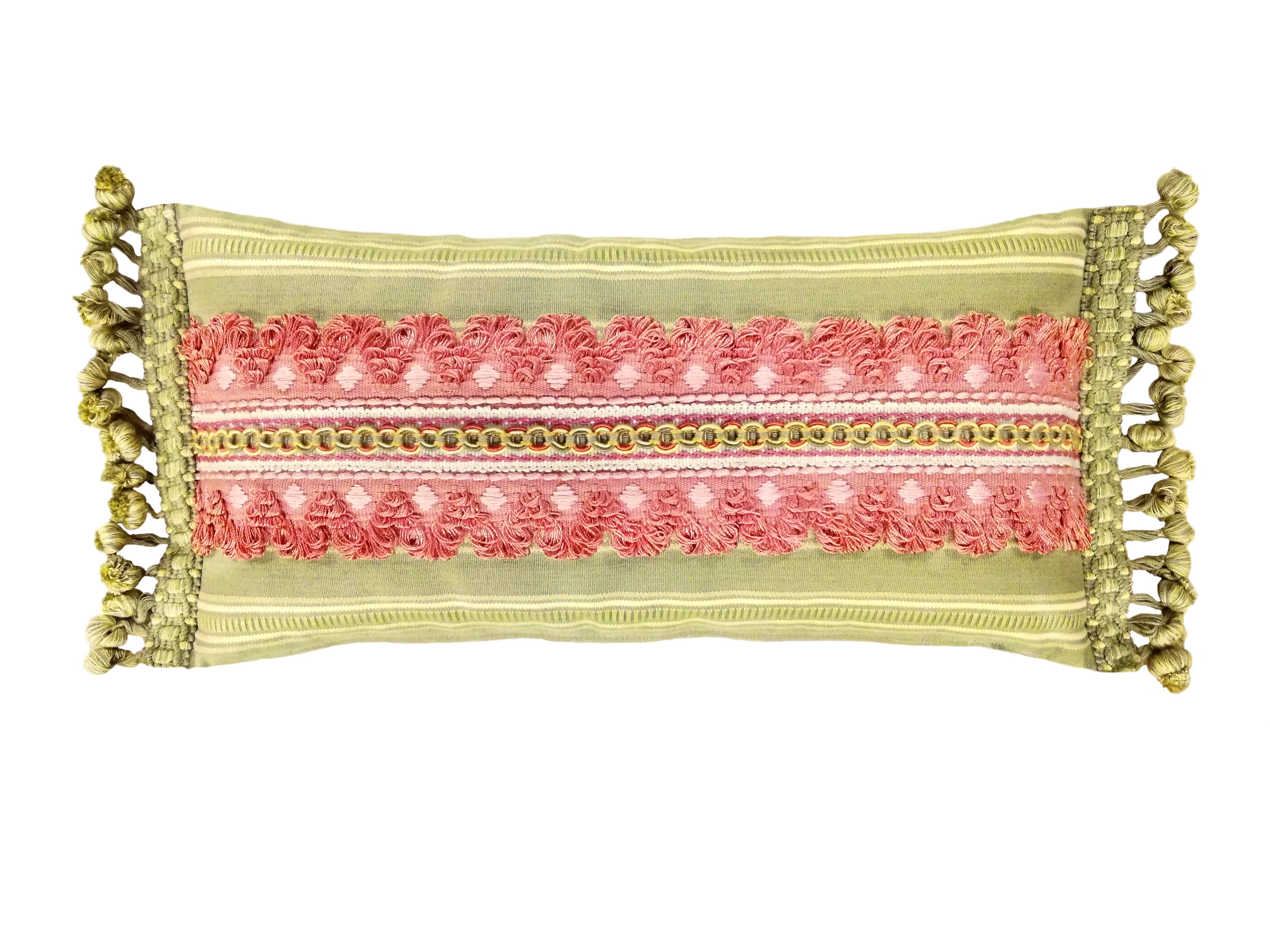 San Leucio 1789 - Wholesale Throw/Decorative Pillow - TEODOSIO REVERSIBLE CUSHION - GREEN 
CODE COLLECTION0