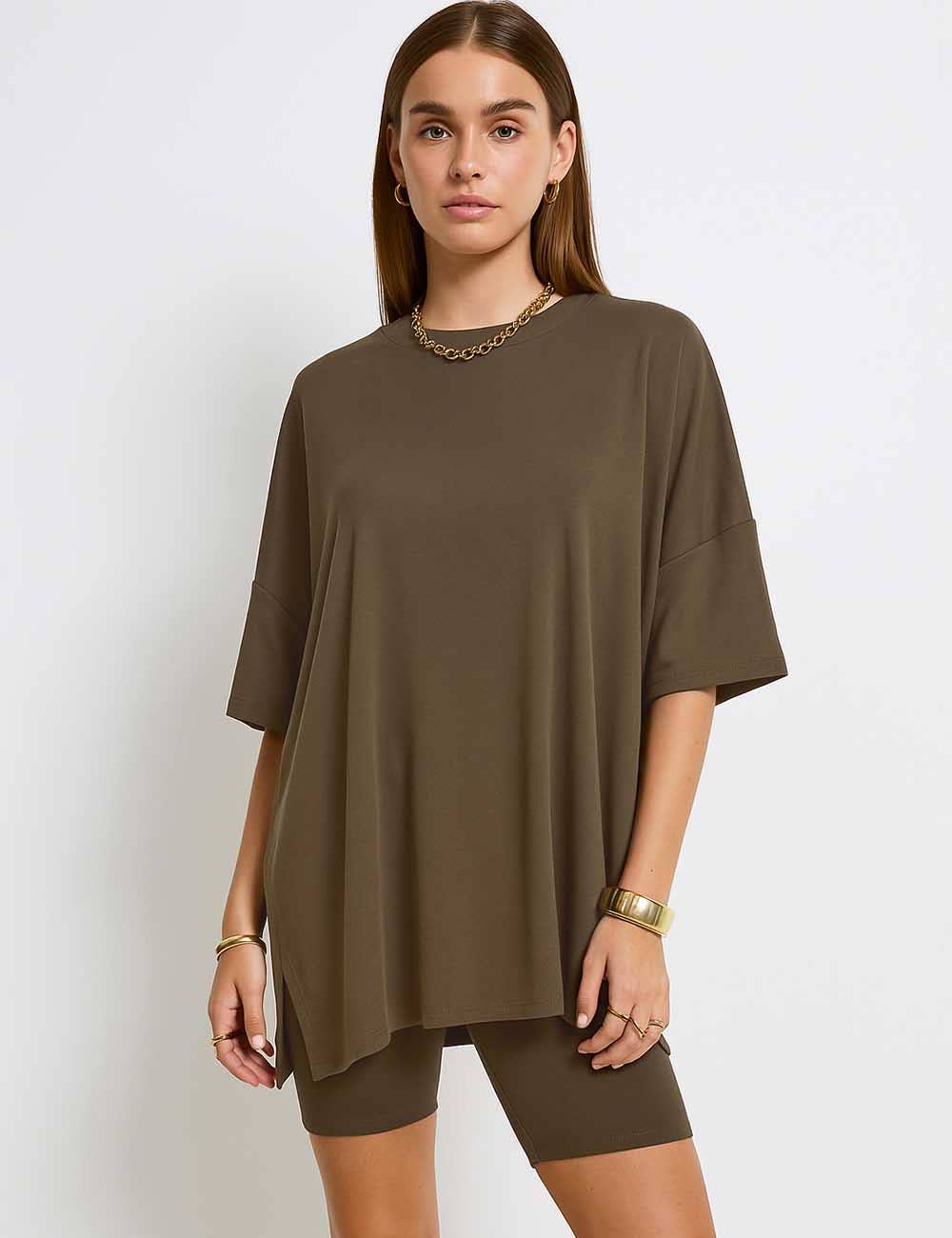 Sweetkama - Wholesale Lounge Set - Women's - Ladies Loose Top and Shorts 2PCS Casual Tee Set SKST2312942