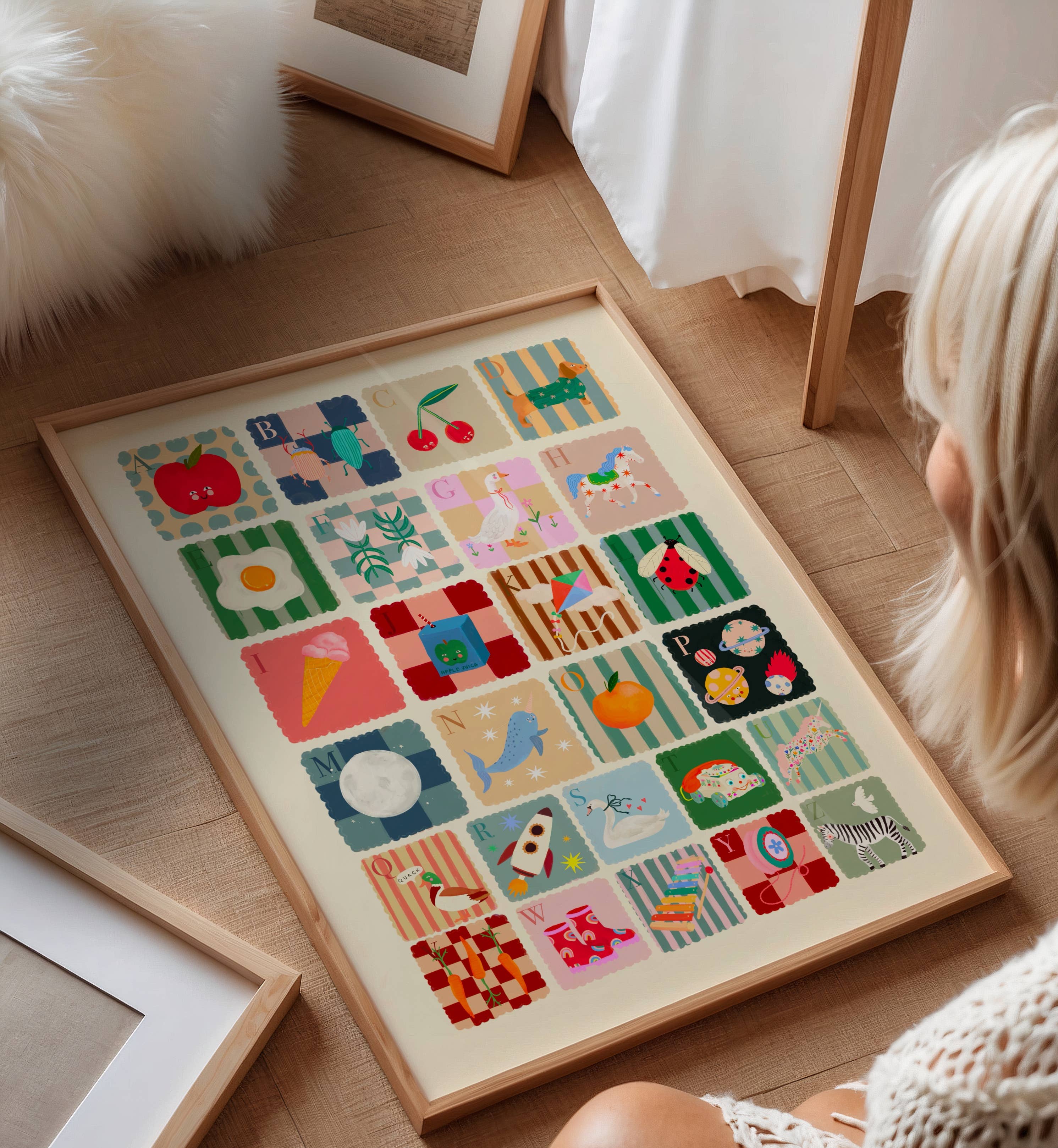 Kate Fox Design – wholesale Art print – Cool Kids Alphabet, Children’s Art, ABC, Colourful, Nursery8