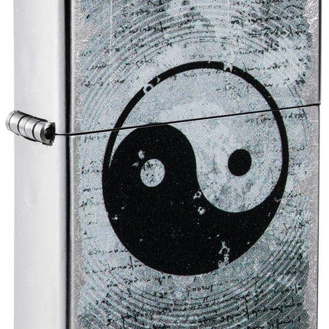 Zippo Yin Yang Order and Chaos Design, Street Chrome Finish Windproof Lighter #49772 for wholesale by Benhalex