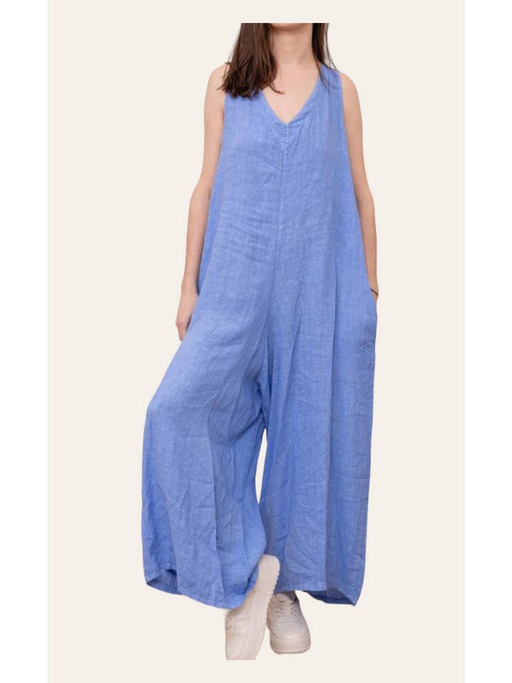 la maison des fibres naturelles - Wholesale Jumpsuit - Women's - Sleeveless jumpsuit in 100% linen 6201432