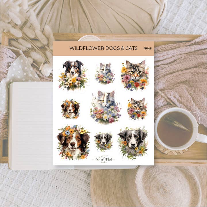 Plan & Plot Studio - Wholesale Sticker - Wildflower dogs & cats | Stickers0