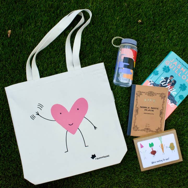 Queen Fayzel - Vente Tote bag – unisexe - Sac fourre-tout en toile biologique Heart Buddy1