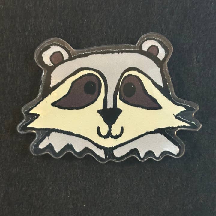 MegandMoonCo - Wholesale Lapel Pin/Button - Raccoon Acrylic Pin