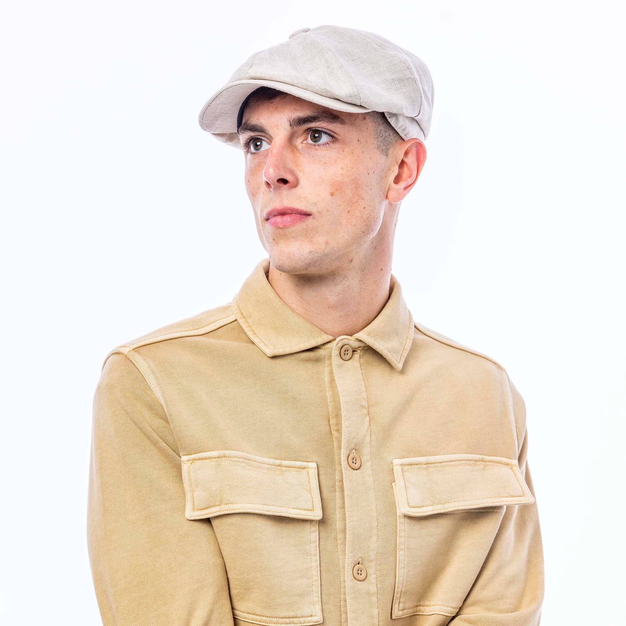 Heritage Traditions - Wholesale Newsboy/Schoolboy Hat - Unisex - Carlyle Herringbone Linen Newsboy Cap11