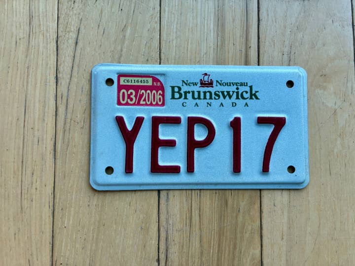 2006 New Brunswick Motorcycle License Plate for wholesale by RusticPlates