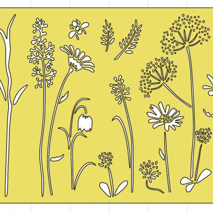 Pochoir Wildflower B pour la vente par Belle Stencils