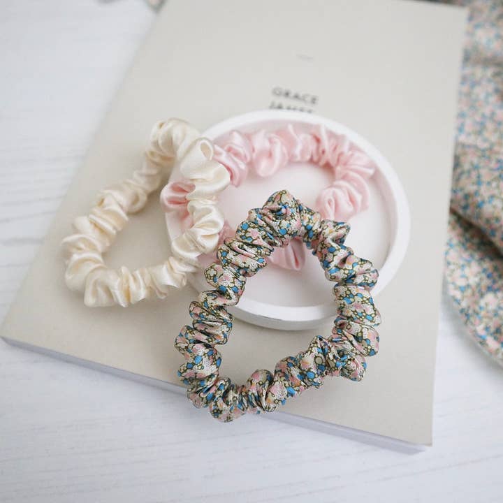 Liberty London Silk Scrunchies Nude for wholesale by Grace James Online