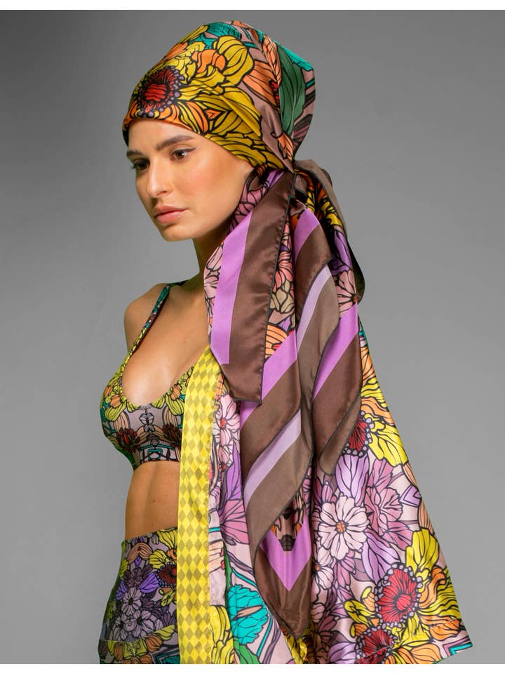 Nuvula - Vendita all'ingrosso Kimono - Donna - Kimono in raso floreale Golden Duchess4