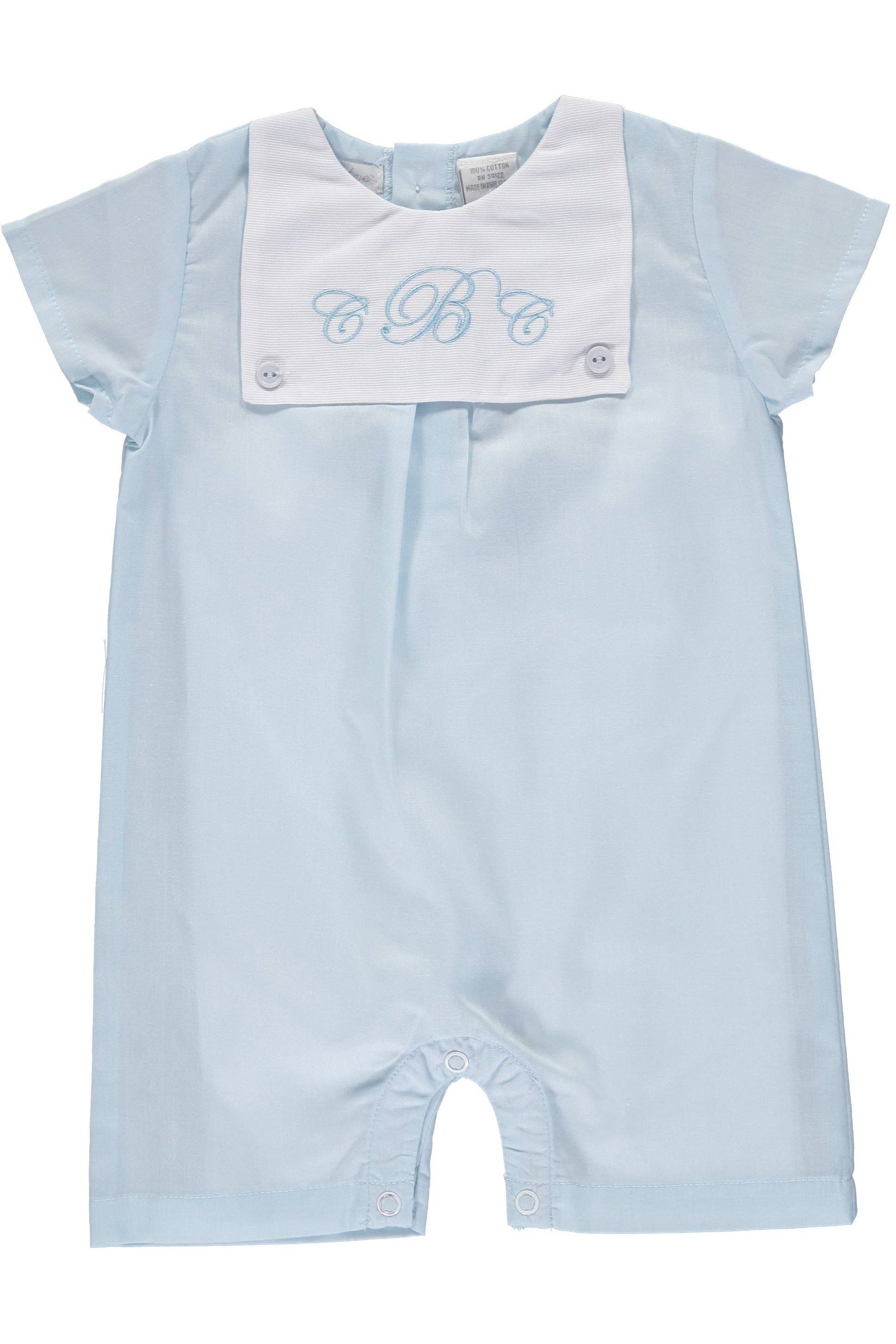 Wholesale Personalized Baby Boys Monogram Shortall for your store