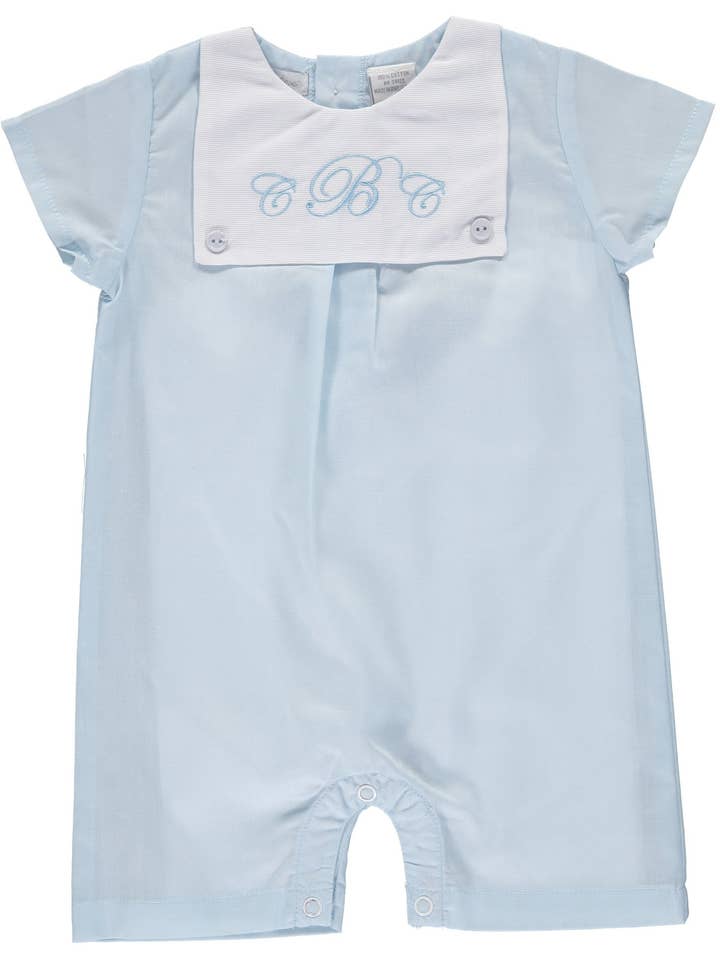 Wholesale Personalized Baby Boys Monogram Shortall for your store