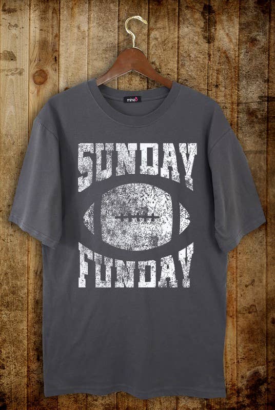 MINEB - Wholesale Screen Printed T-Shirt - Unisex - Oversized Sunday Funday Football Tee1