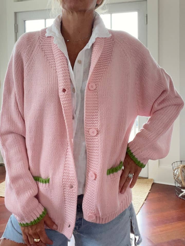 Pink Pineapple - Wholesale Cardigan - Women's - Varsity Cardigan Peace Love Music