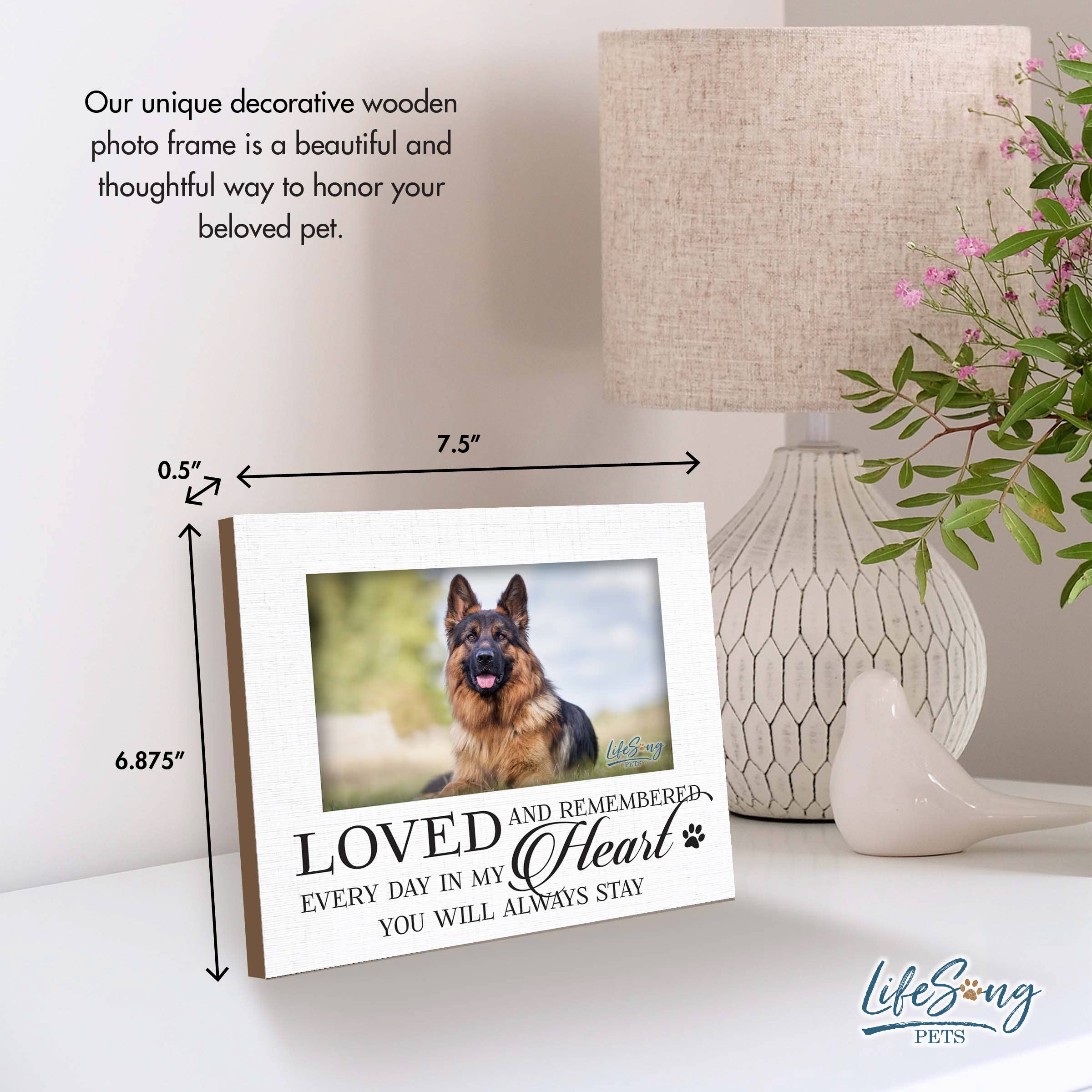 LifeSong Milestones - Wholesale Picture Frame - Dog Memorial Wooden Picture Frame – Loved and Remembered 12