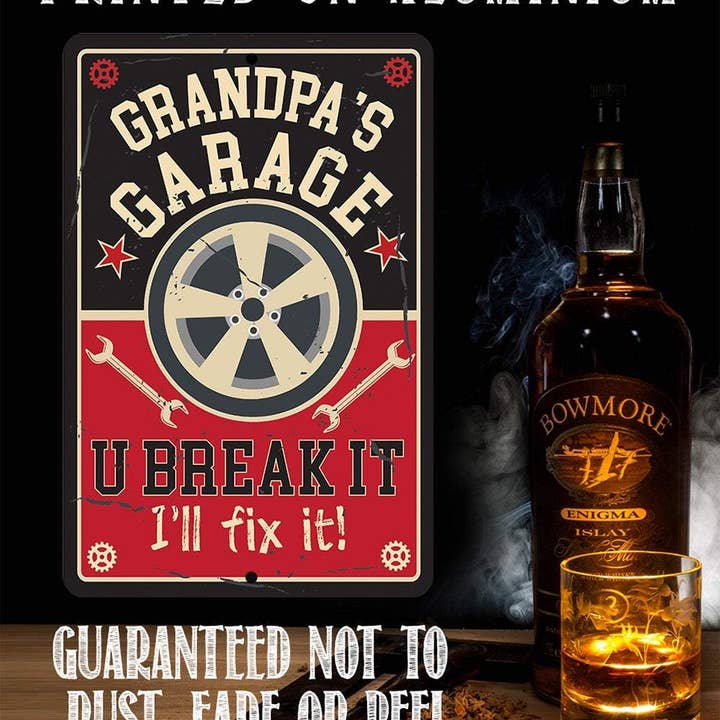 Lone Star Art - Wholesale Sign - Grandpa's Garage - Metal Sign