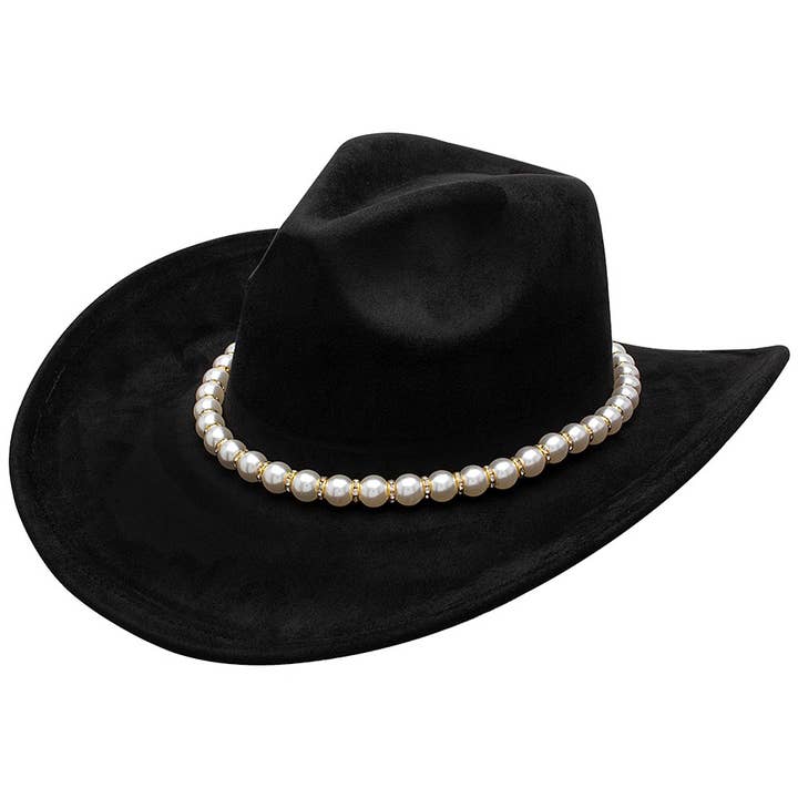 Oblige by G - Wholesale Fedora – Women’s - Pearl Trim Western Fedora Hat
H-35074
