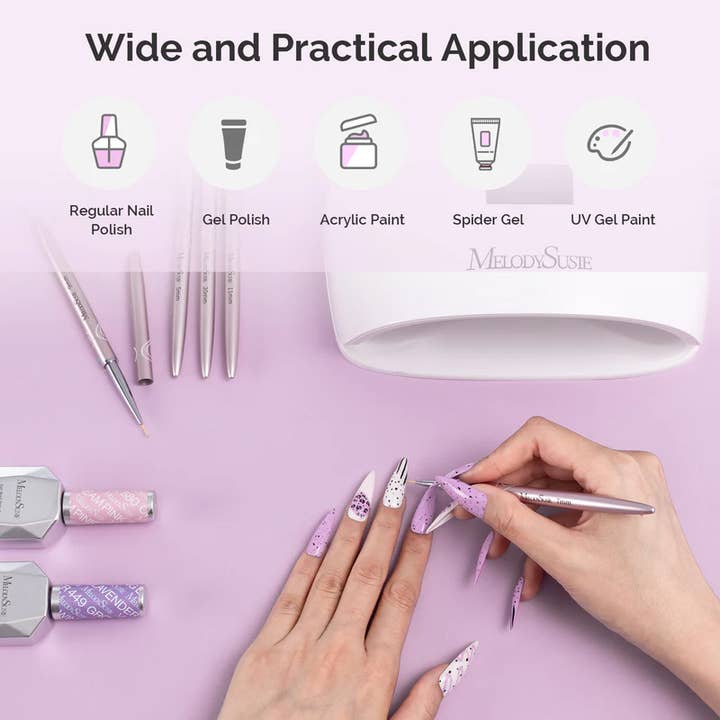 MELODYSUSIE - Wholesale Nail art/decal - Nail Art Liner Brushes 5Pcs - Rose Gold4