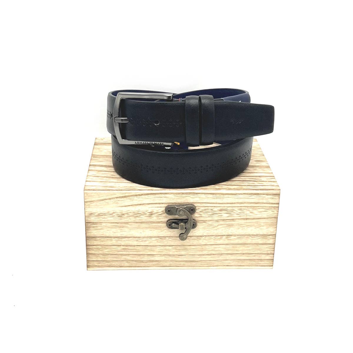 Suie Valentini srl - Vente Ceinture – homme - Idée de cadeaux de Noël, ceinture en cuir avec boîte en bois, Armata d0