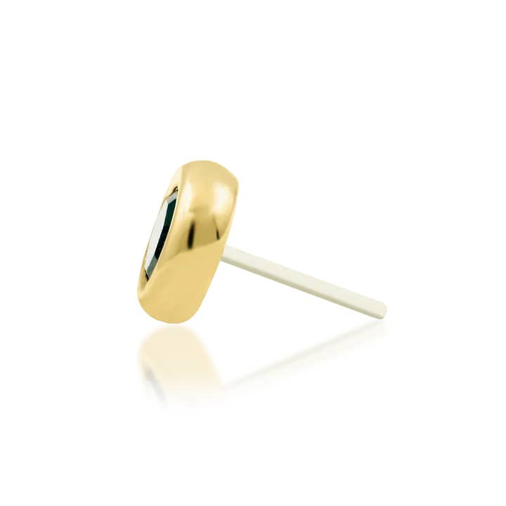 Piercing-zone - Vendita all'ingrosso Orecchini singoli - Alary – Agata Muschiata con Griffe – Terminale Senza Filettatura in Oro 14K3