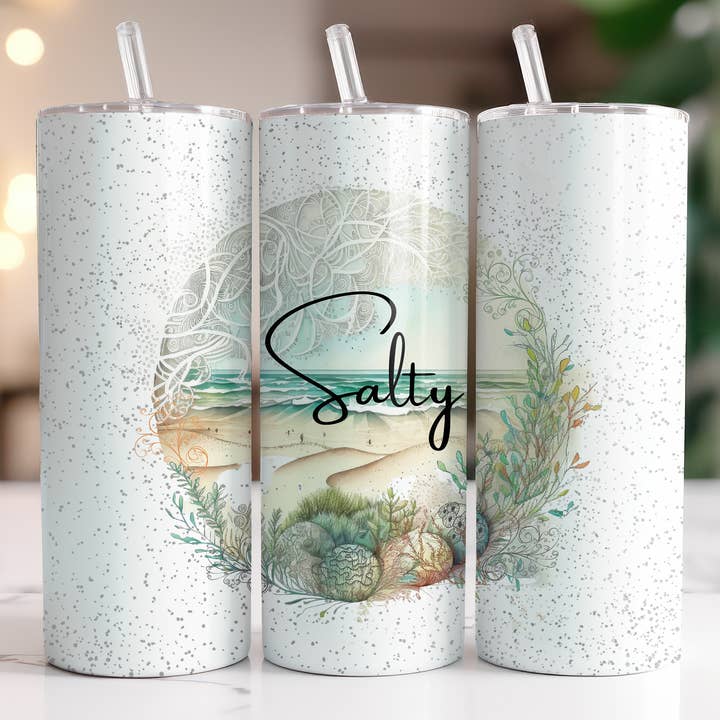 Beachy "Salty" Summer Tumbler for wholesale by FloBama Girls Wholesale