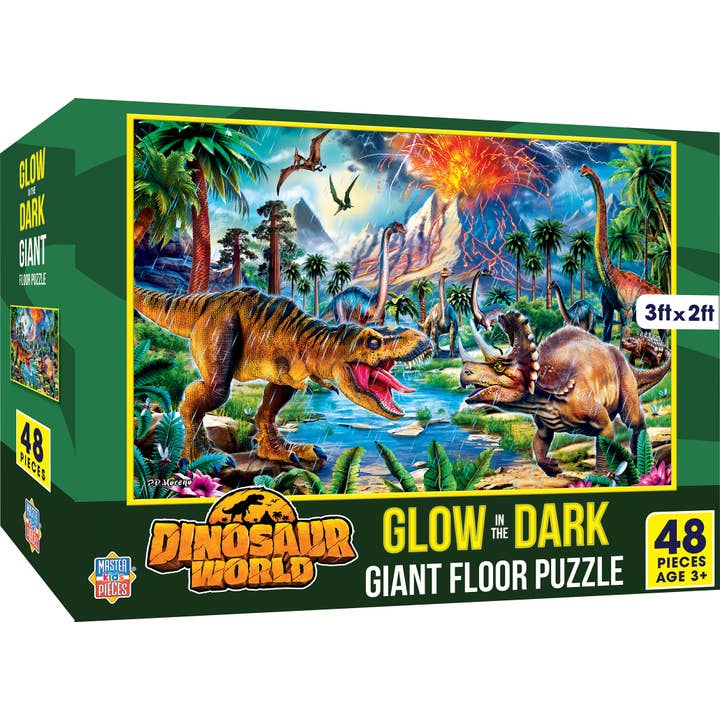 Masterpieces Puzzles - Vente Puzzle – enfant - Puzzle de sol de 48 pièces Glow in the Dark - Dinosaur World