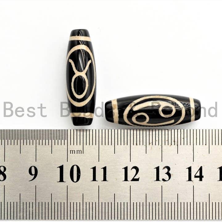 BestBeads&Beyond - Wholesale Beads - Zodiac Barrel Agate Beads, Zodiac Jewelry, Astrology Jewelry, Zodiac Sign Black Onyx Beads, Birthday gift,10x30mm,sku#U381