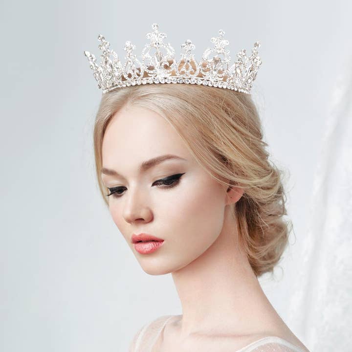 Stone Embellished Crown Tiara for wholesale by Sensibling Corp.