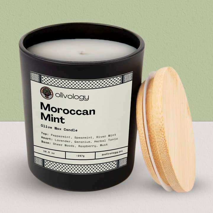 Marockansk Mynta — Handgjord Olivvaxljus (300g) för wholesale av Olivology