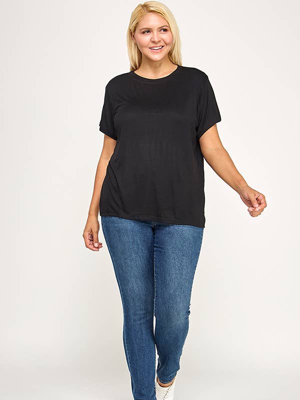 T5982X-K07-BL T-SHIRT ESSENTIEL À MANCHES COURTES ULTRA DOUX COL ROND pour la vente par Cerule
