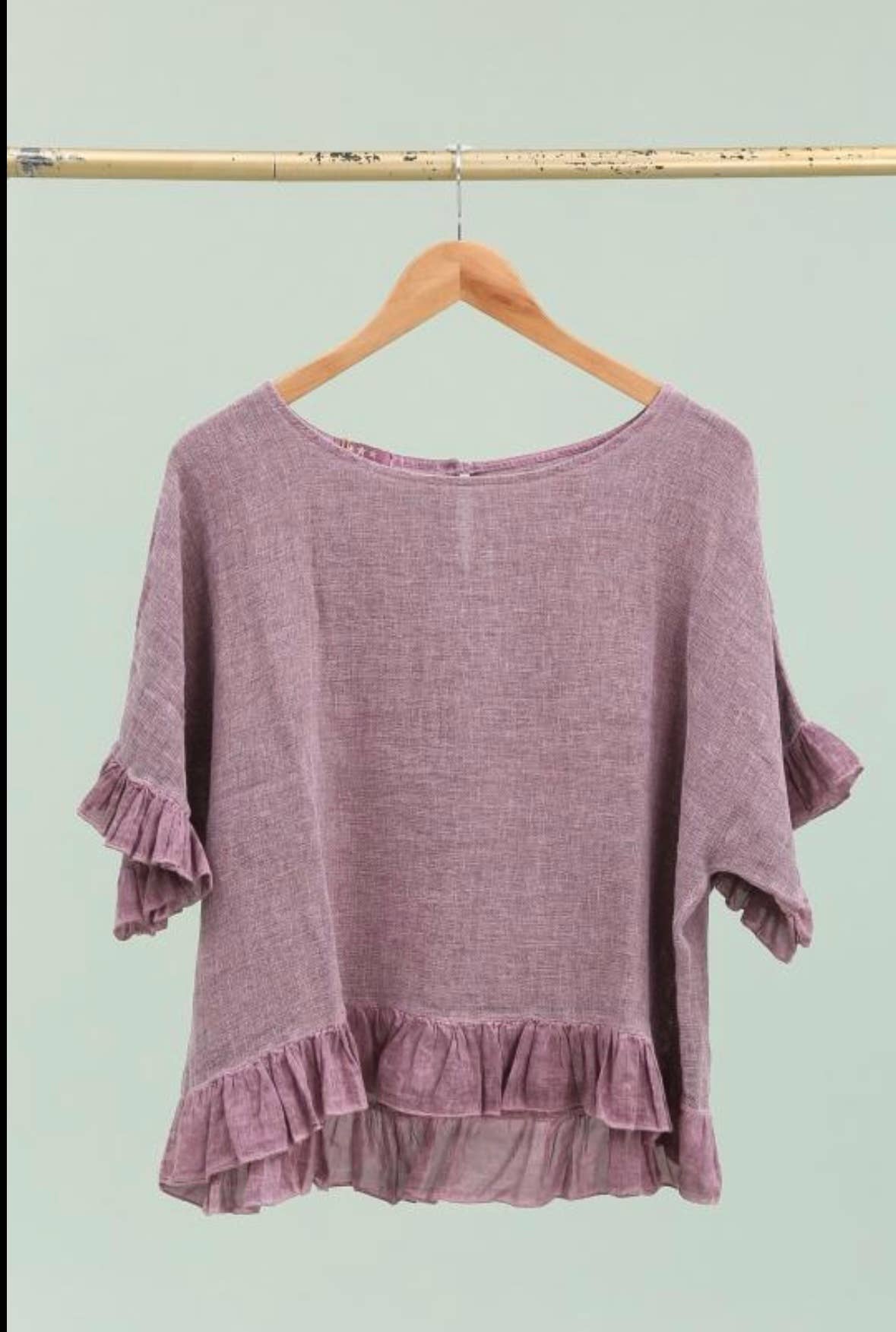 LÉA & LUC - Wholesale Blouse - Women's - Plain blouse in 50% Linen and 50% Cotton REF. 87472