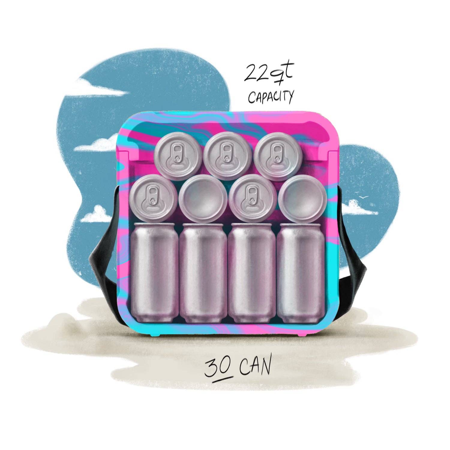 FOAM LLC – Großhandel Kühler/Kühltasche – Cyan & Pink Vollwirbel7