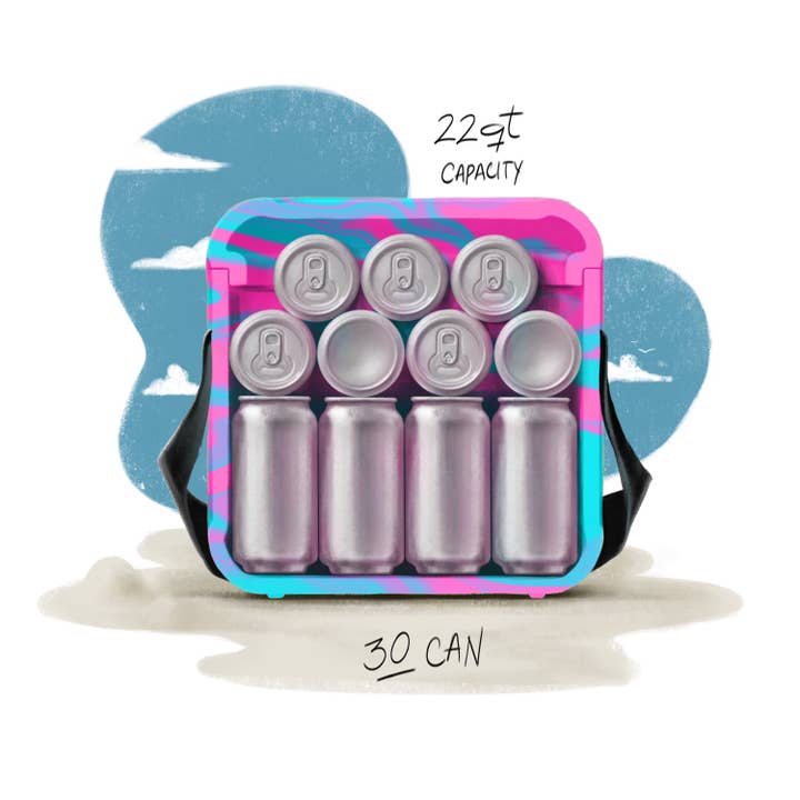 FOAM LLC - Wholesale Cooler/Cooler Bag - Cyan & Pink Full Swirl7