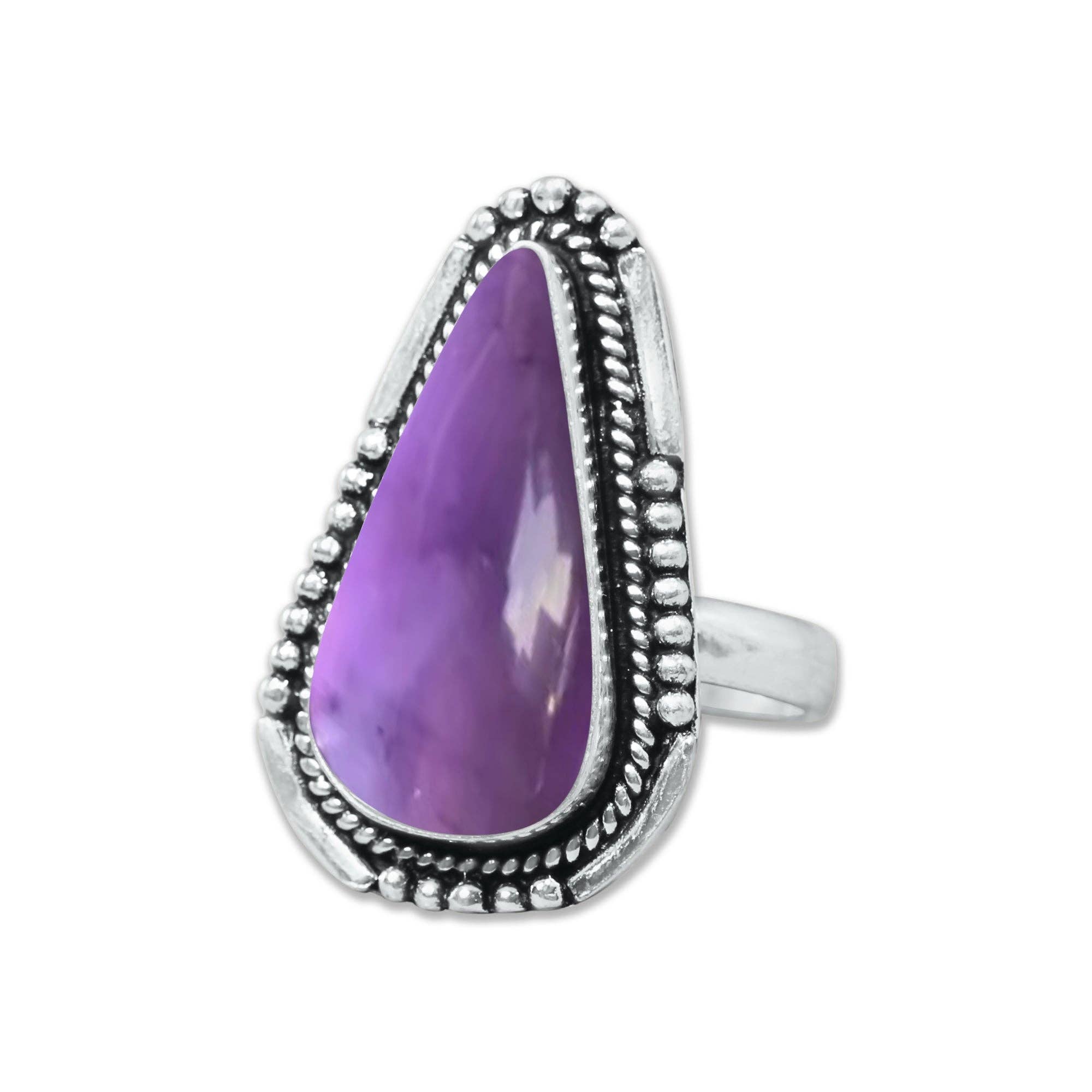 Handmade Jewels - Wholesale Cocktail/Statement Ring - Amethyst Rings for Women – Silver-Plated, Handmade, Deep Purple (US Sizes 6–10, Non-Adjustable)16