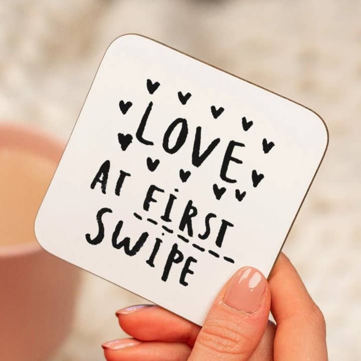 Love At First Swipe Online Dating Relationship Coaster for wholesale by Ellie Ellie LTD