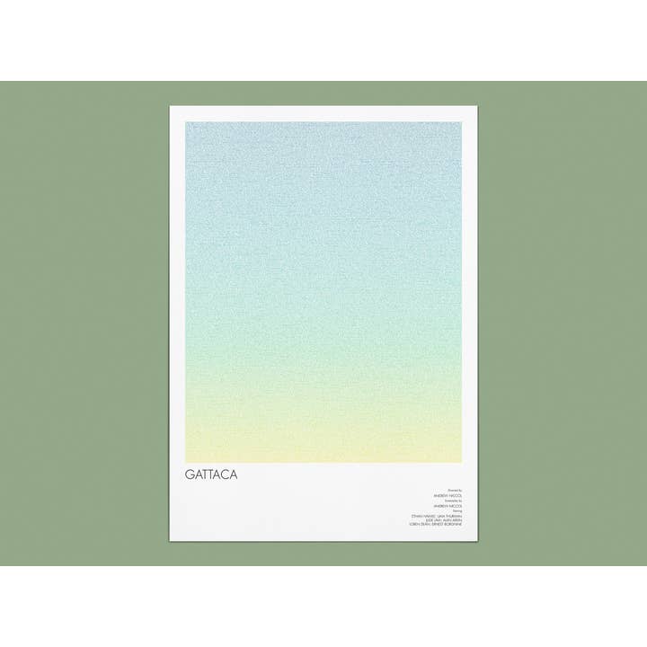 Gattaca Scenario Art Poster met typografisch verloop voor wholesale door Fade Out Prints