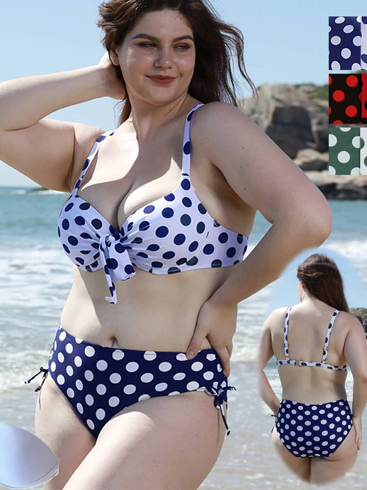 Große Bademode, Bikini Set Polka Dot für den Großhandel von Marine