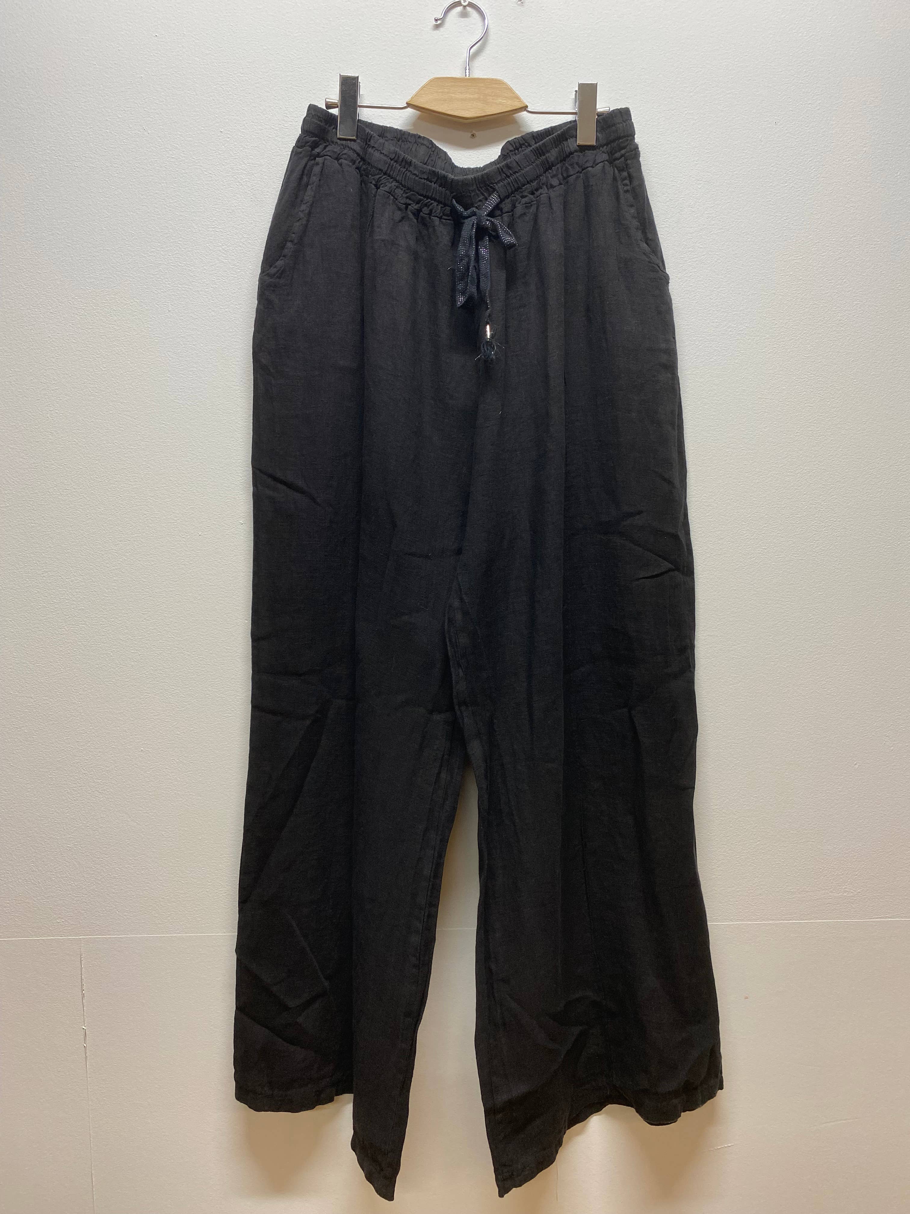 ORNELLA PARIS - Vente Pantalon – femme - pantalon coupe large  en lin grande taille BLL-PT7900L3