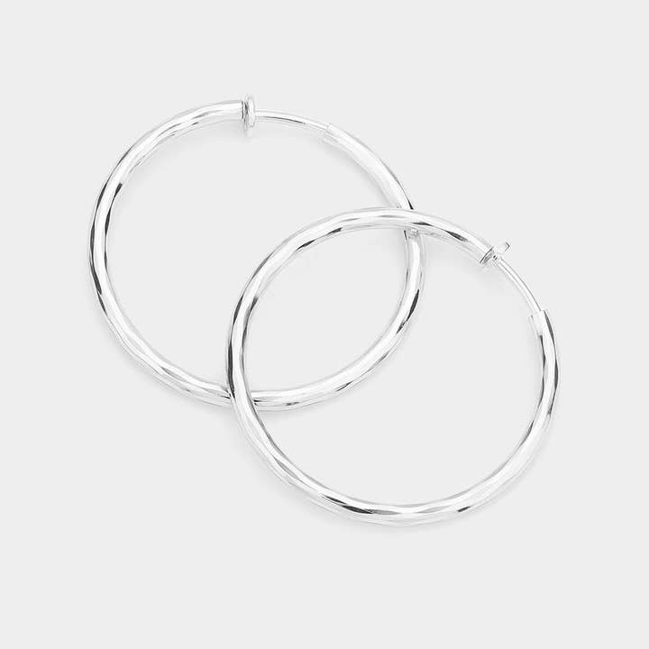 Sensibling Corp. - Wholesale Hoop Earrings - 1.75 Inch Clip On Hoop Earrings2