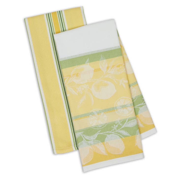 Riviera Lemons Dishtowel Set of 2 for wholesale by Design Imports