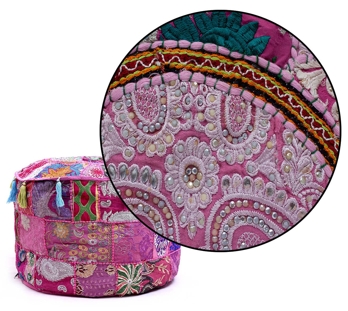 Aakriti Inc. - Wholesale Pouf - Aakriti Gallery Indian Pouf Footstool Ethnic Pouf Cover27