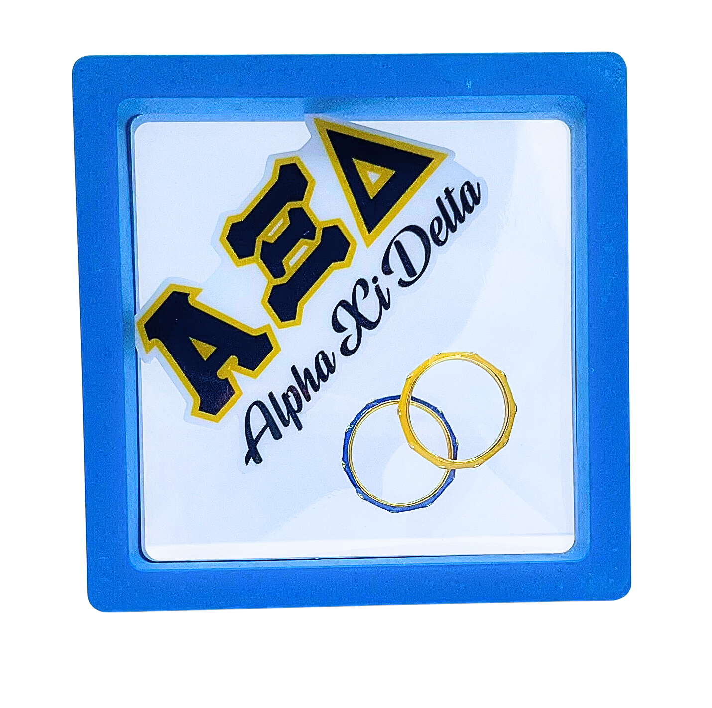 Color Shout - Vente Anneau/bague à empiler - R201-Couleurs de sororité : Ensemble de 2 bagues empilables en émail10