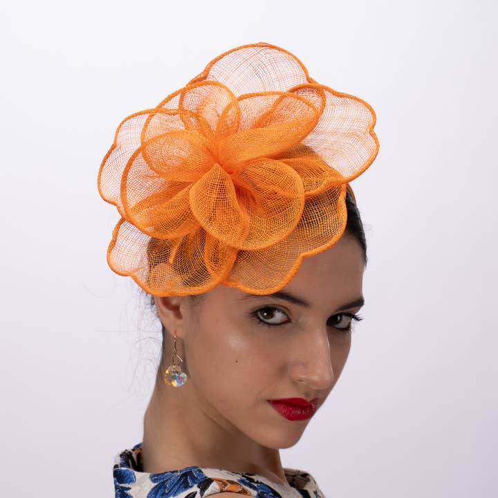 Sinamay Peony Pedal Narrow Headband Fascinator | 5919H for wholesale by KaKyCo