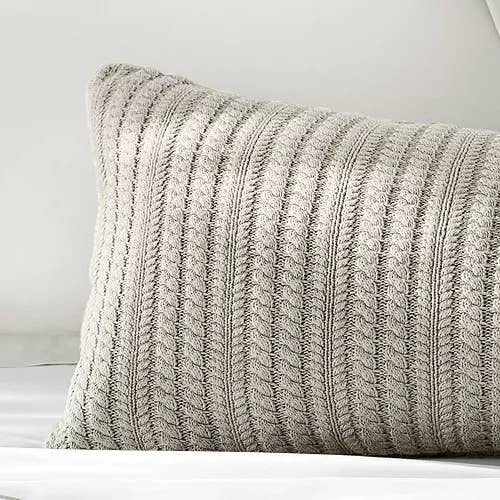 Boll & Branch - Wholesale Throw/Decorative Pillow - Branch Knit Decorative Pillow, 14" x 34"