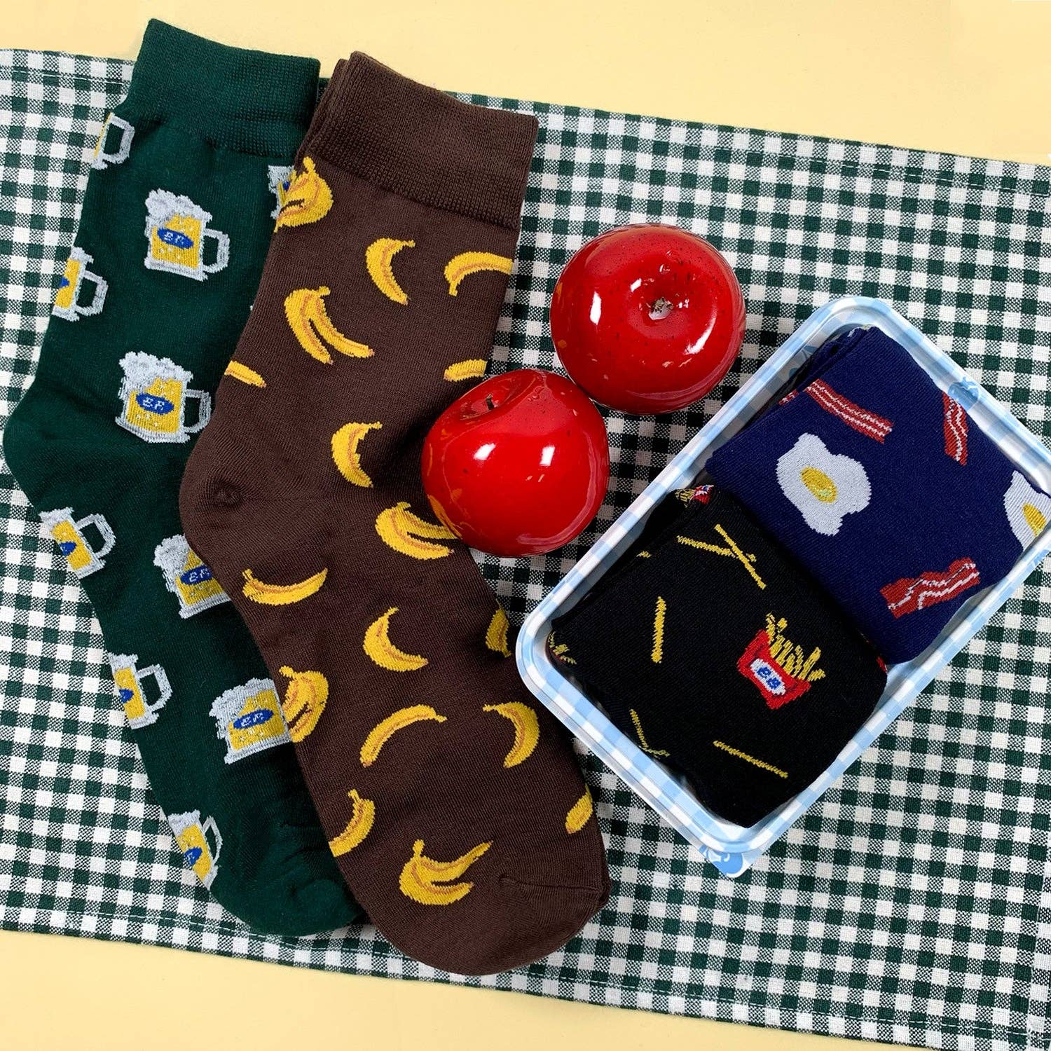 7DAYSSOCKS – Großhandel Socken – Herren – Unique Food Pattern Herrensocken mit Rundhalsausschnitt8